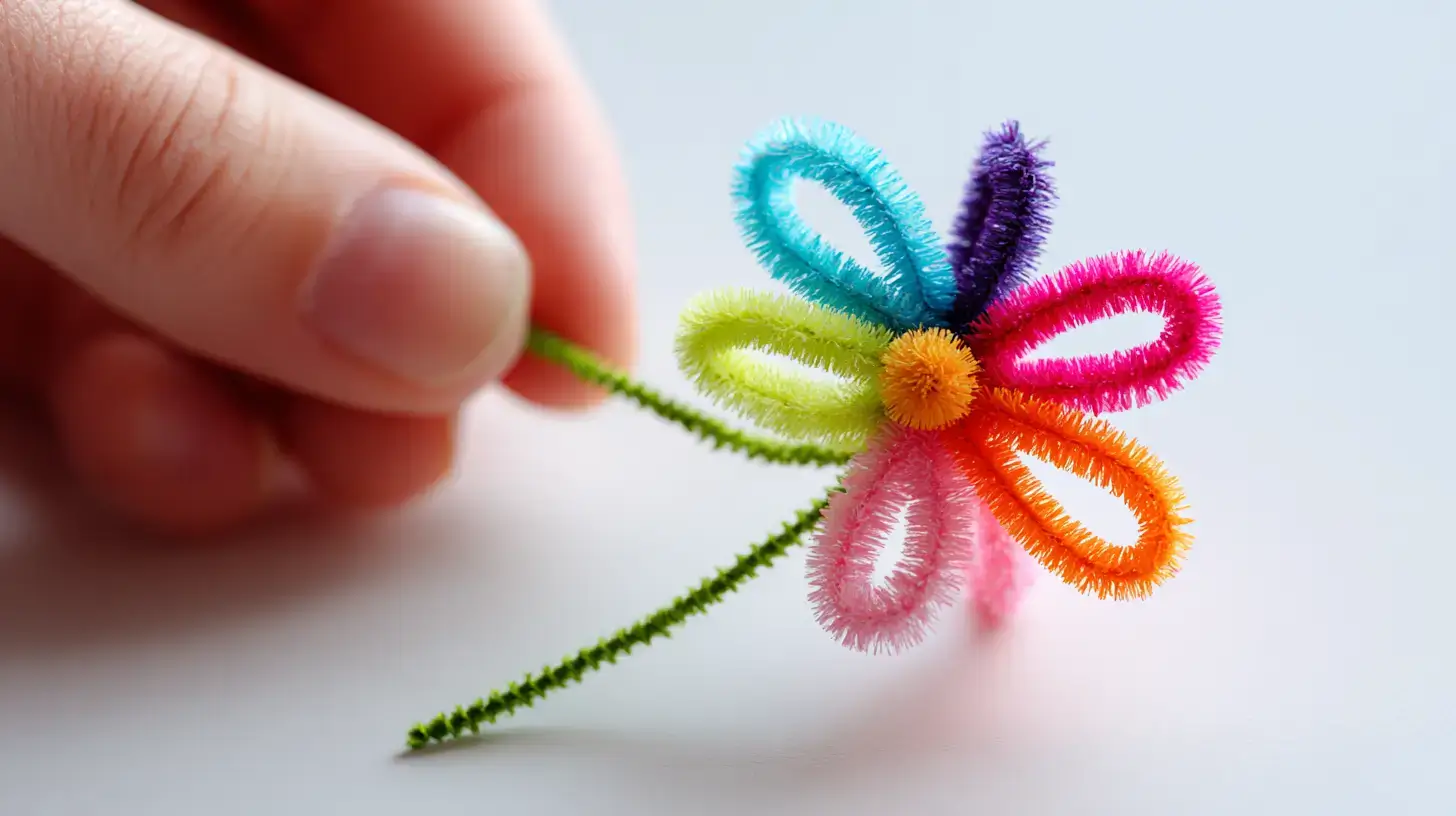 How to make a flower pipe cleaner step by step using chenille stems