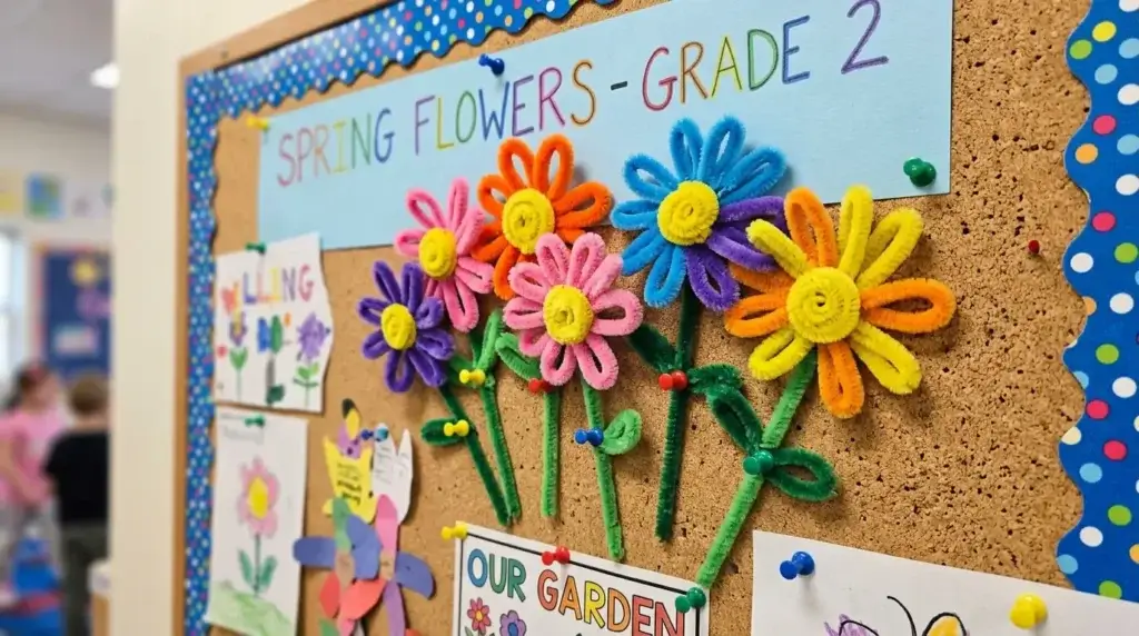 pipe cleaner daisy flower classroom craft